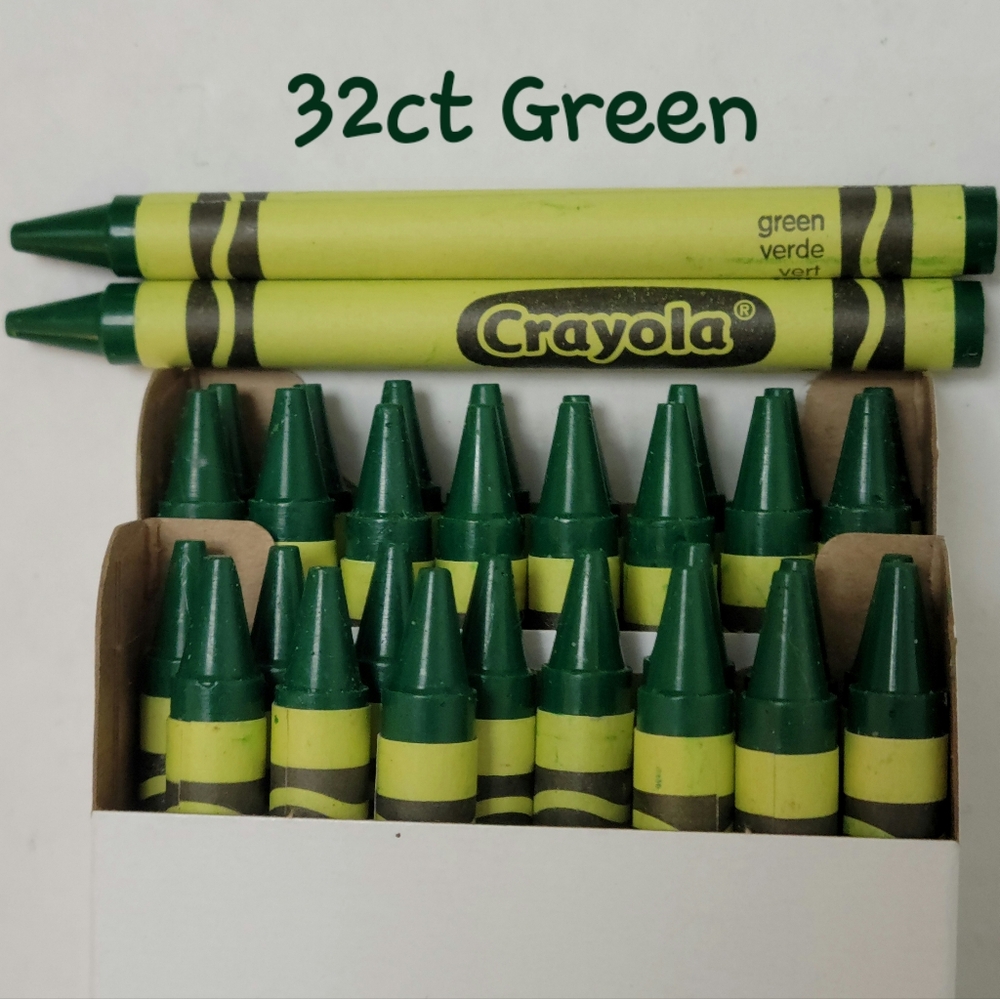(32) Crayola Crayons(Green) Single Color Bulk Lot